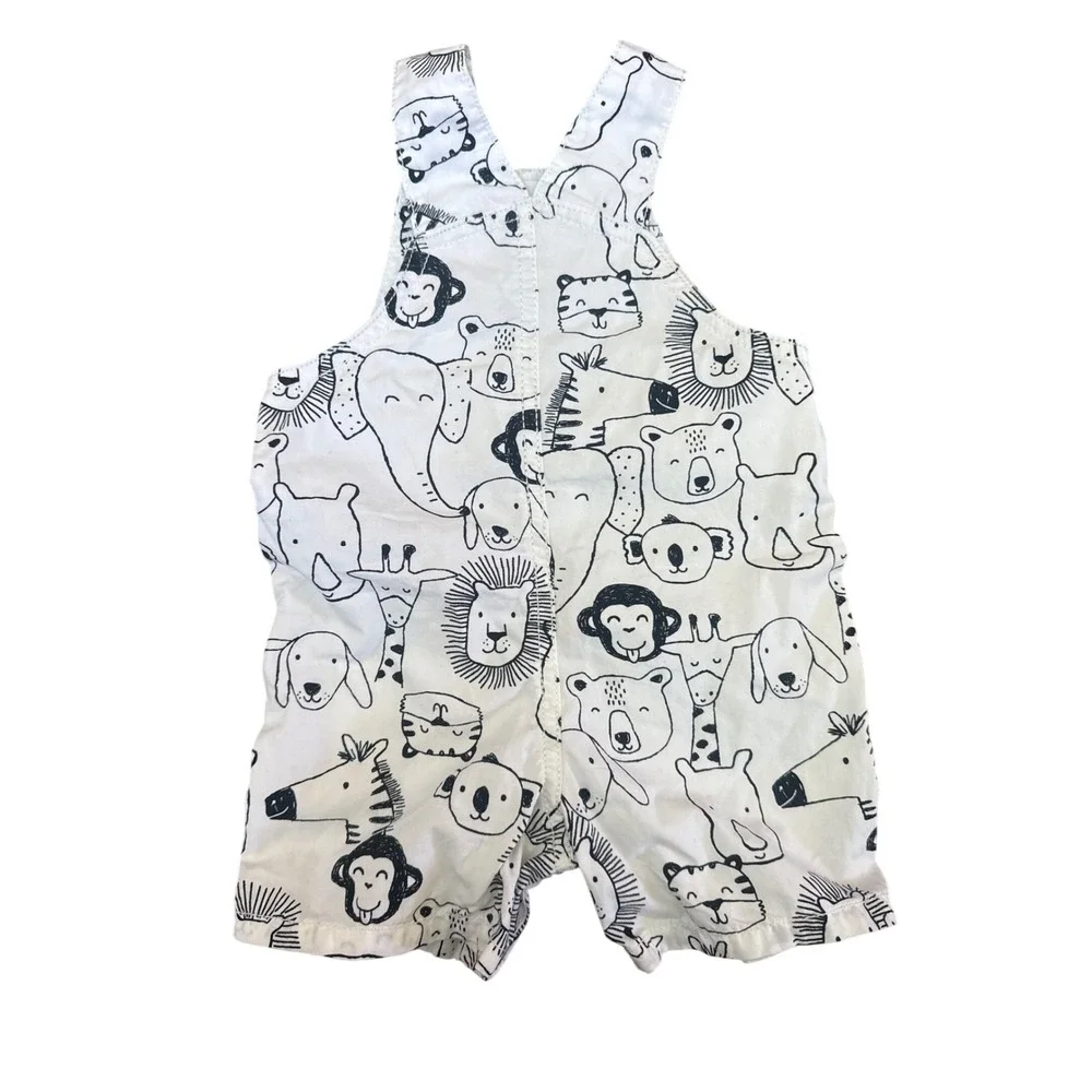Carters Baby Boy Animal Print Cotton Shortall Overall 9 Months Zoo Whimsical